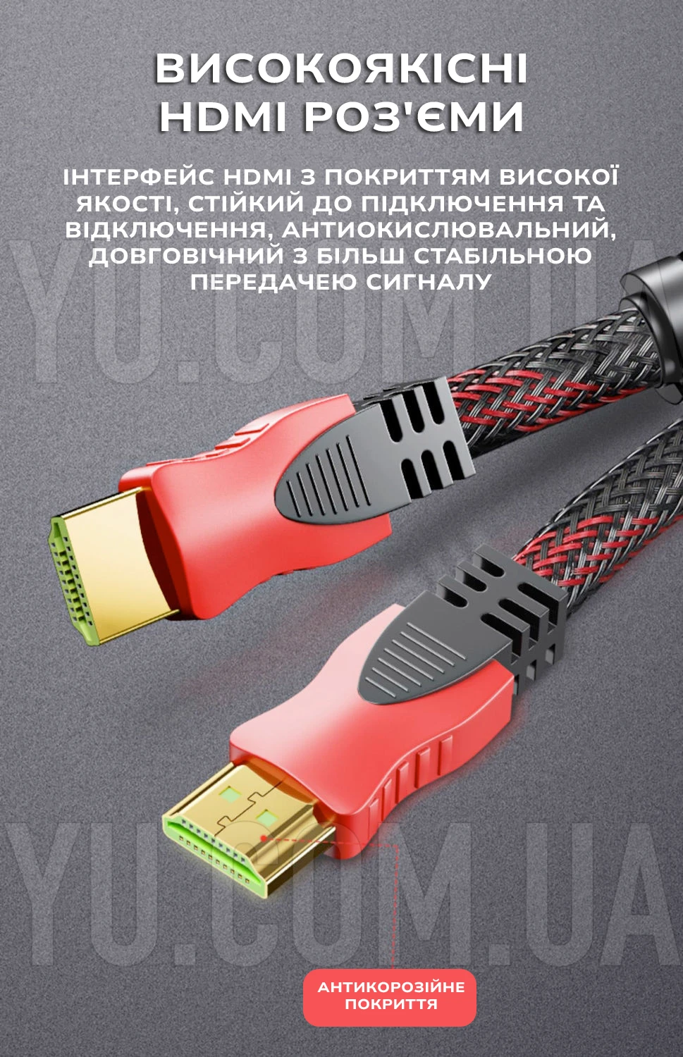 Кабель HDMI - HDMI усиленный в обмотке 10м